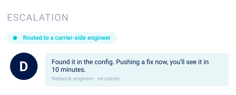 Escalate directly to experts
